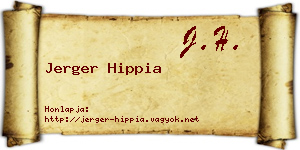 Jerger Hippia névjegykártya